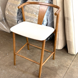 MCM-Style Counter Stool (Smoked Oak/Light Grey)