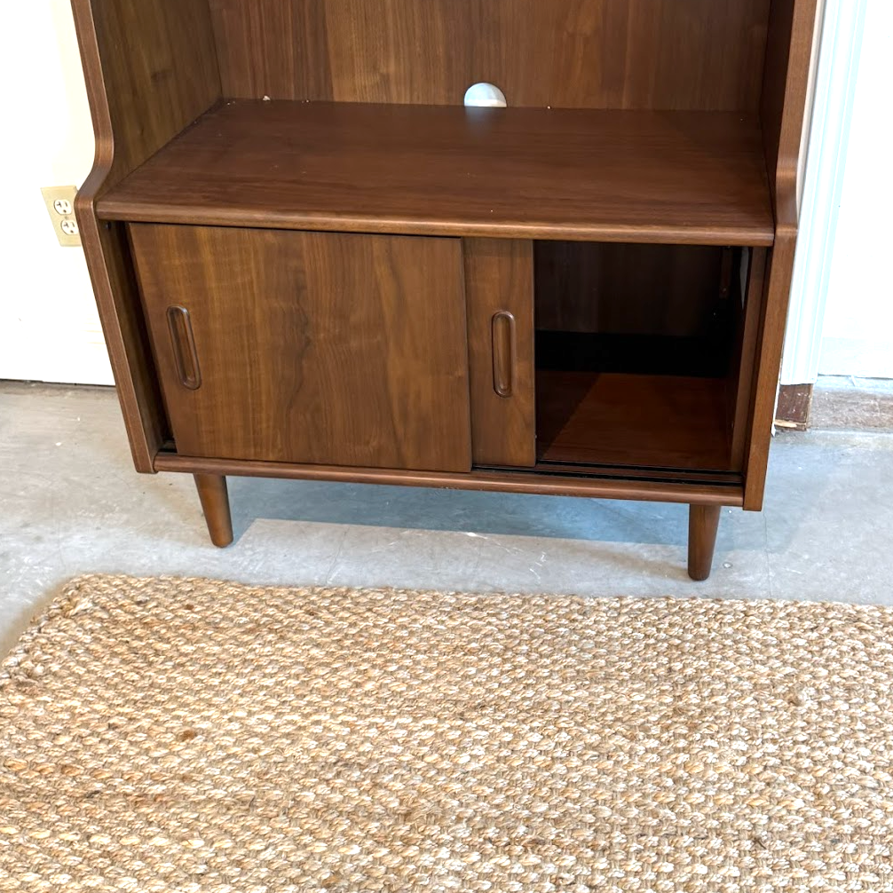 Walnut MCM Bookcase w/ Storage