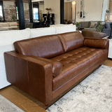 88" Genuine Leather MCM Sofa (Taos Brown)