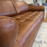 88" Genuine Leather MCM Sofa (Taos Brown)