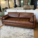 88" Genuine Leather MCM Sofa (Taos Brown)