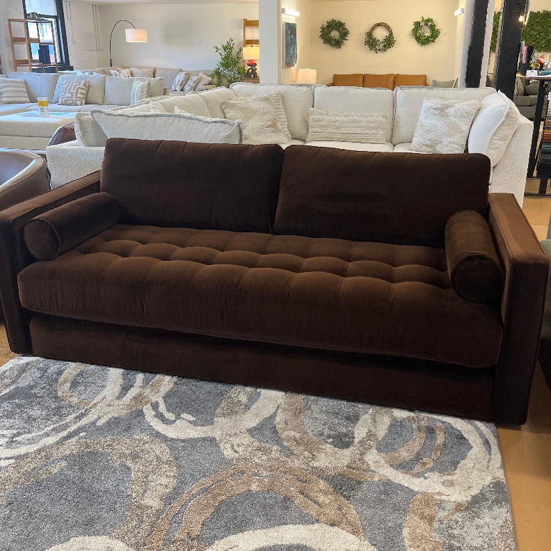 88" Velvet Sofa Bed (Plush Pacific Brown)