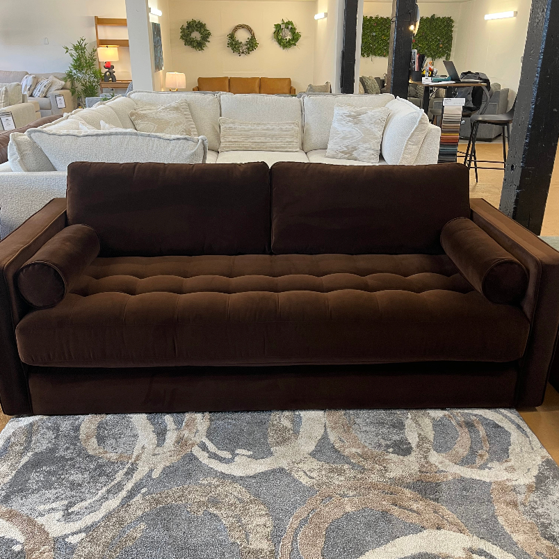 88" Velvet Sofa Bed (Plush Pacific Brown)