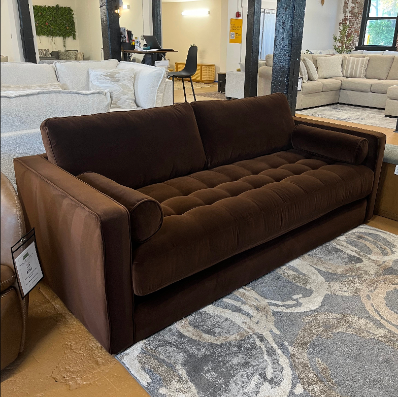 88" Velvet Sofa Bed (Plush Pacific Brown)