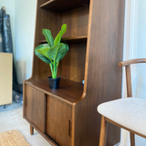 Walnut MCM Bookcase w/ Storage