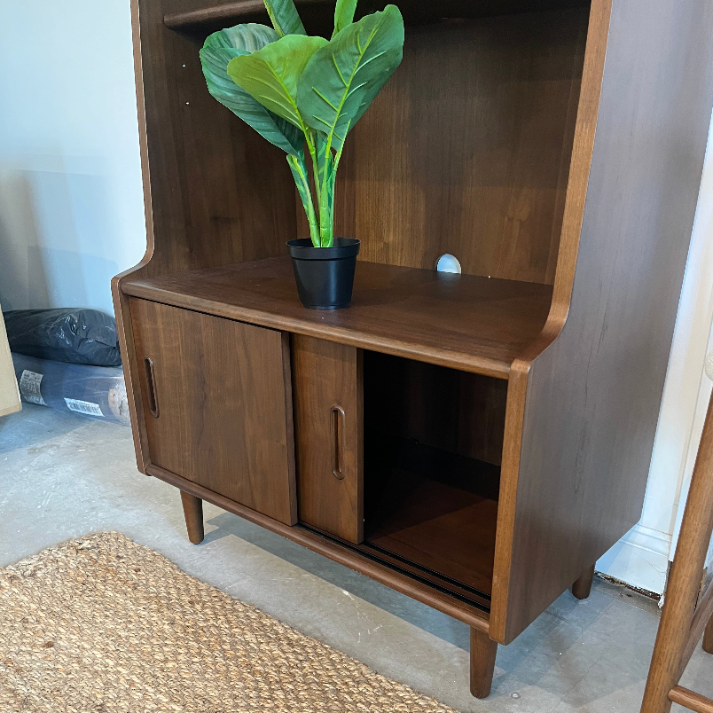 Walnut MCM Bookcase w/ Storage