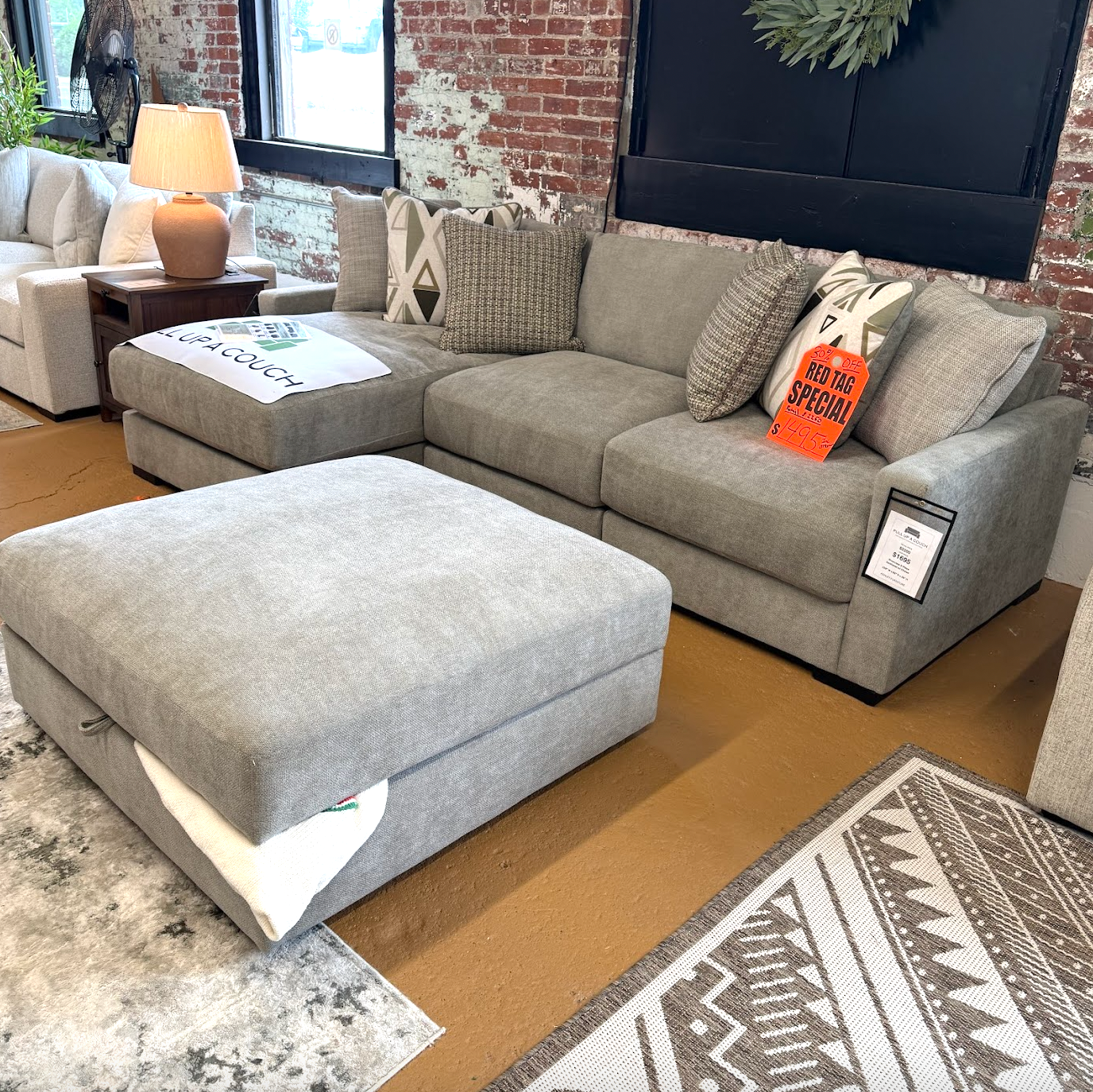Riverview 3pc Sofa w/ Chaise + Ottoman (Clearance)