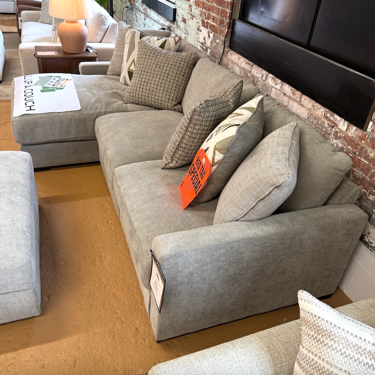 Riverview 3pc Sofa w/ Chaise + Ottoman (Clearance)