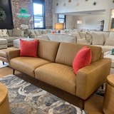 84" MCM Genuine Leather Sofa (Charme Tan)