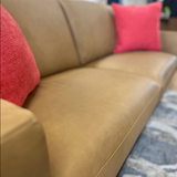 84" MCM Genuine Leather Sofa (Charme Tan)