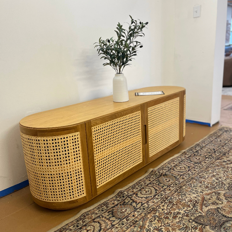 63" MCM-Style Media Unit (Oak)