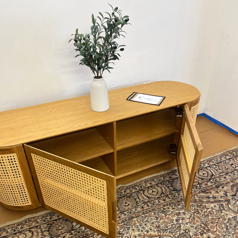 63" MCM-Style Media Unit (Oak)