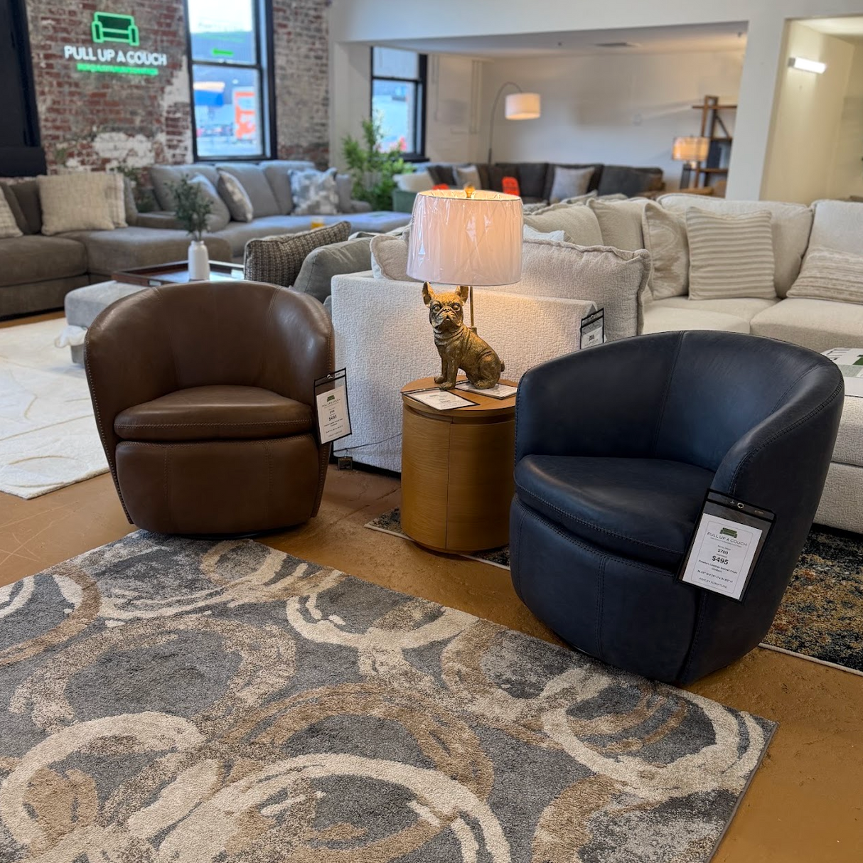 Preston Leather Swivel Chair - Pull Up A Couch
