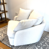 Grand Swivel Lounge Chair (Silver Ivory)