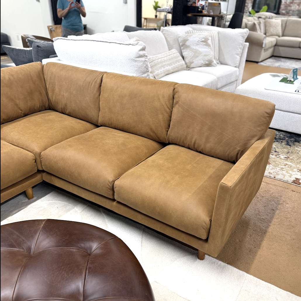 Leather Corner Sectional (Dakota Tan)