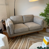 66.5" MCM Loveseat (Rain Cloud Gray/Honey Oak)