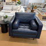 Leather Lounge Chair (Oxford Blue)