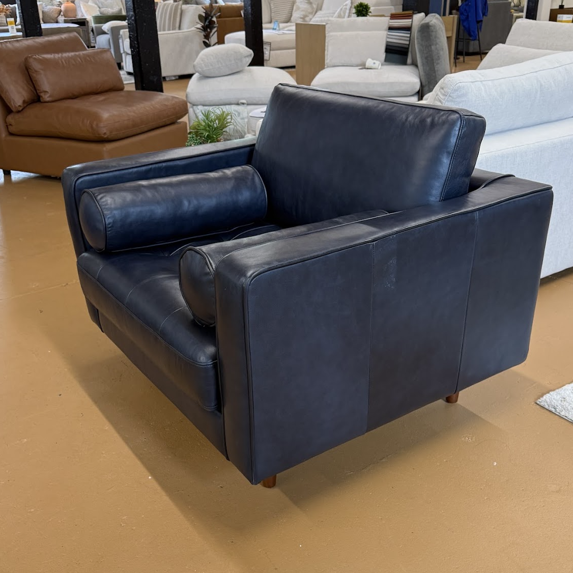 Leather Lounge Chair (Oxford Blue)
