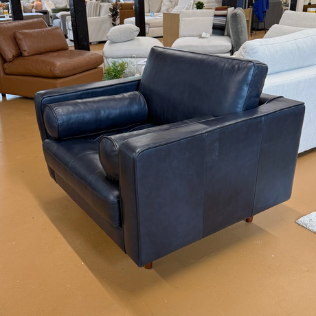 Leather Lounge Chair (Oxford Blue)