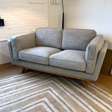 66.5" MCM Loveseat (Rain Cloud Gray/Honey Oak)