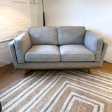 66.5" MCM Loveseat (Rain Cloud Gray/Honey Oak)