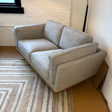 66.5" MCM Loveseat (Rain Cloud Gray/Honey Oak)