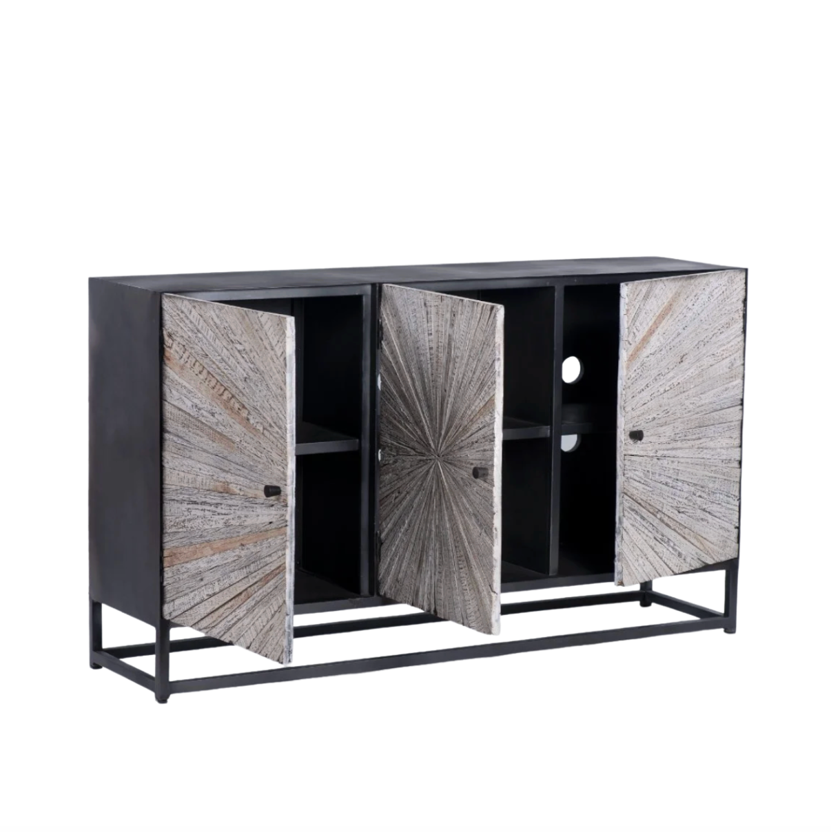 Pull Up A Couch Cedarville Accent Cabinet with wood finish, featuring doors and storage space, ideal for living room decor.
