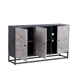 Pull Up A Couch Cedarville Accent Cabinet with wood finish, featuring doors and storage space, ideal for living room decor.