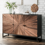 Pull Up A Couch Cedarville Accent Cabinet with wood finish, featuring storage compartments and a stylish design.