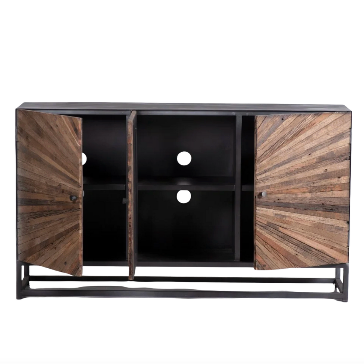 Pull Up A Couch Cedarville Accent Cabinet with wood finish, featuring storage doors and decorative hardware for stylish home organization.