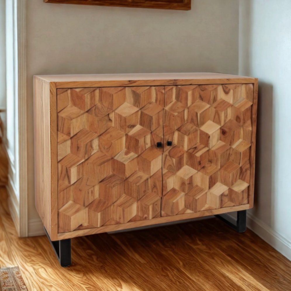 Pull Up A Couch Linwood Accent Cabinet showing a stylish wooden storage cabinet with doors and a smooth finish.