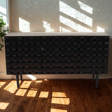 Pull Up A Couch Dayton Accent Cabinet showing a stylish wooden storage cabinet with decorative handles and a modern design.
