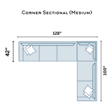 Medium Fusion Belmont corner sectional sofa with plush cushions and modern design, shown in a stylish living room setting.