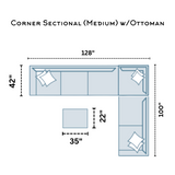 Medium Fusion Belmont corner sectional sofa with plush cushions and modern design, shown in a stylish living room setting.
