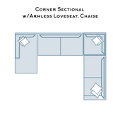 Fusion Belmont corner sectional sofa with chaise, shown in a modern living room setting, featuring plush upholstery and sleek design.