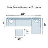 Large Fusion Belmont sofa sectional with chaise, featuring plush cushions and modern design in a cozy living room setting.