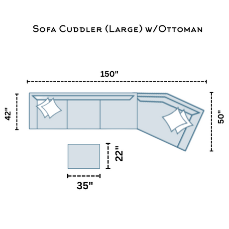 Large Fusion Belmont sofa sectional with cuddler, featuring plush cushions and modern design, perfect for spacious living rooms.