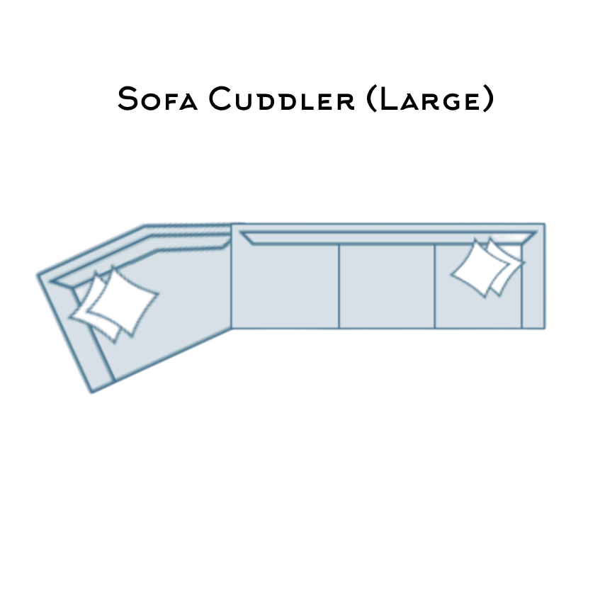 Large Fusion Belmont sofa sectional with cuddler, featuring plush cushions and modern design, ideal for spacious living rooms.