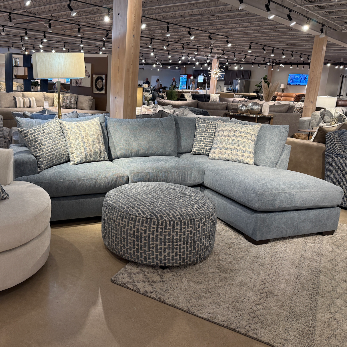 Behold Home Glendale sectional with chaise, a modern 2-piece sectional sofa shown in a stylish living room setting.