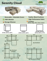 Pull Up A Couch Serenity Cloud sectional sofa in two pieces, featuring plush cushions and a modern design for comfortable seating.