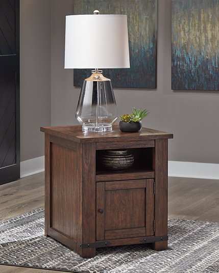 Budmore End Table with USB Ports & Outlets - Pull Up A Couch