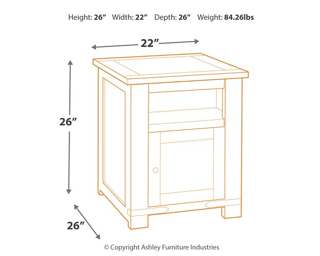 Budmore End Table with USB Ports & Outlets - Pull Up A Couch