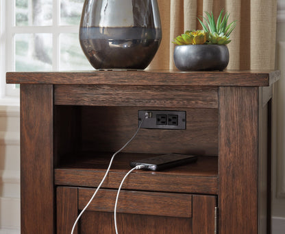 Budmore End Table with USB Ports & Outlets - Pull Up A Couch