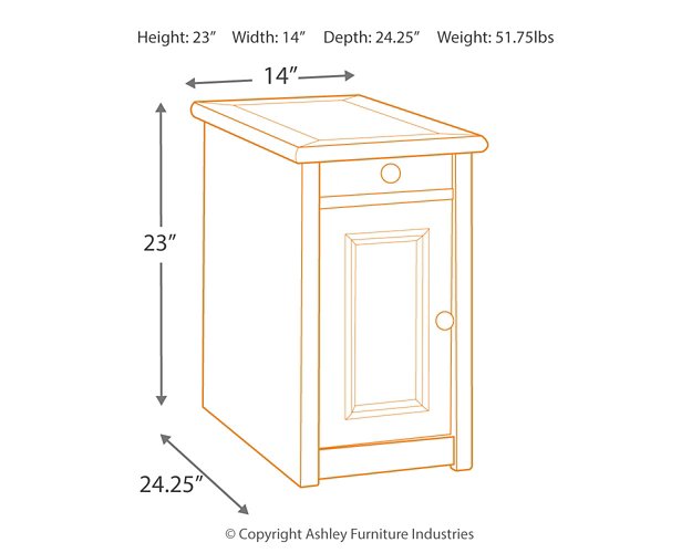 Bolanburg Chairside End Table with USB Ports & Outlets - Pull Up A Couch