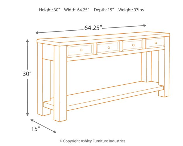 Gavelston Sofa/Console Table - Pull Up A Couch