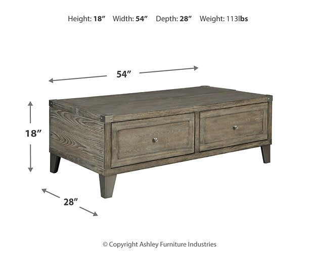 Chazney Coffee Table with Lift Top - Pull Up A Couch