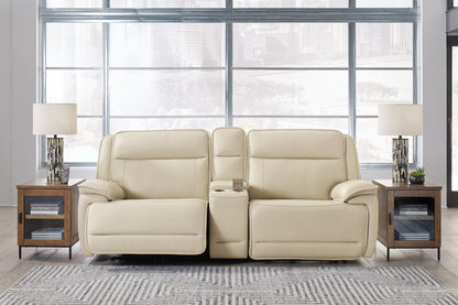 Double Deal Power Reclining Loveseat Sectional with Console - Pull Up A Couch