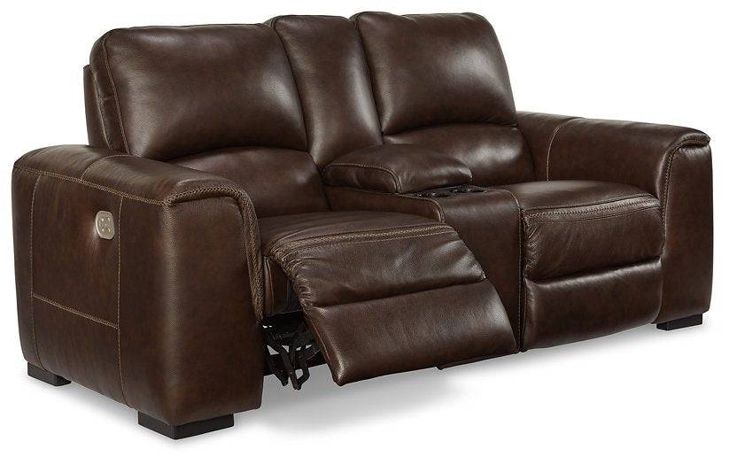 Alessandro Power Reclining Loveseat with Console - Pull Up A Couch