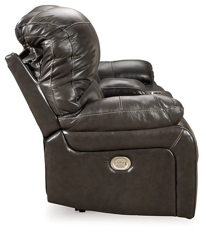 Hallstrung Power Reclining Loveseat with Console - Pull Up A Couch