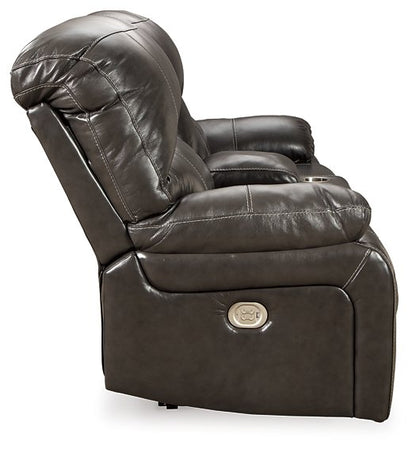 Hallstrung Power Reclining Loveseat with Console - Pull Up A Couch